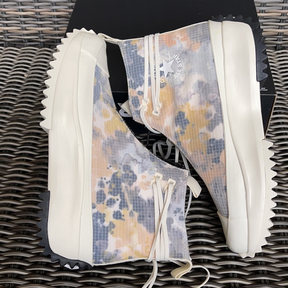 Converse Chuck Taylor All Star Run Star Hi Egret/White/Black Mens Washed Florals - Picture 12 of 16